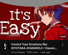 a video titled it 's easy shows a boy in a red shirt