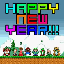 Happy New Year Super Mario GIF - Happy New Year Super Mario Celebrate GIFs