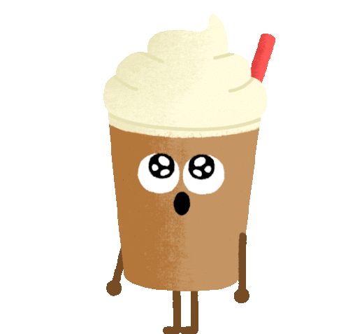 Blended Iced Coffee Plays With Cream On Top Sticker - Caffeine Rush Coffee Whip Stickers