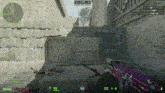 a person is holding a gun in a video game with the number 99 on the screen