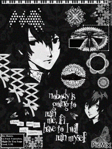 a black and white poster with the words nobody is going to run me fi have to i will run myself