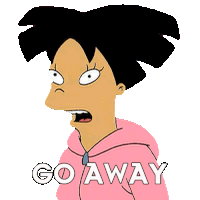 Go Away Amy Wong Kroker Sticker - Go Away Amy Wong Kroker Futurama Stickers