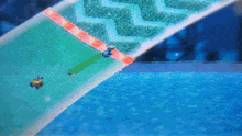a computer screen shows a person riding a skateboard down a ramp