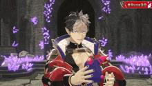 a video game character is holding a purple object and has the hashtag # ruze3d