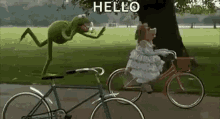 kermit style frog bike ride