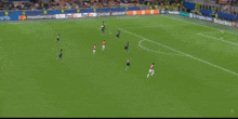 a soccer game is being played in front of a pepsi banner