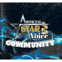a poster for the official star voice community with a star and a microphone