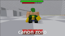 a video game character is named canon zoro and has a red heart in his chest