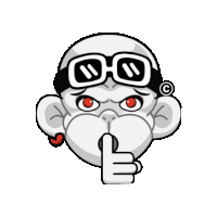 a cartoon of a monkey wearing goggles and giving a thumbs down