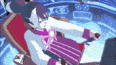 a pixelated image of a girl sitting in a chair with the words challenger on the bottom right
