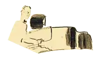 a drawing of a man reading a book to a child