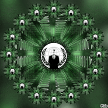 a picture of a man in a suit with a question mark in the middle