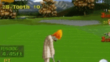 a man in a white coat is walking on a golf course with the word par in the background .