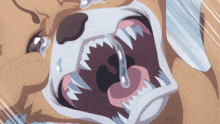 a cartoon of a dog with its mouth open