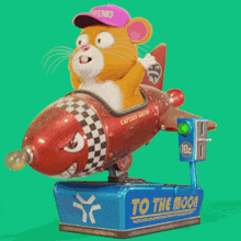 a cartoon mouse is riding a rocket that says grind