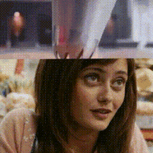 a collage of a woman 's face and a man 's face
