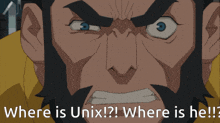 two blue cartoon characters are standing next to each other with the words " where is unix ? where is he ? "