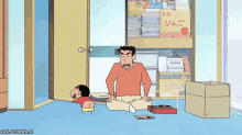 Shinchan & Dad Butt Dance GIF - Father And Son Shin Chan Naughty GIFs