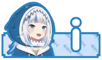 a picture of a girl with a shark head and a letter i