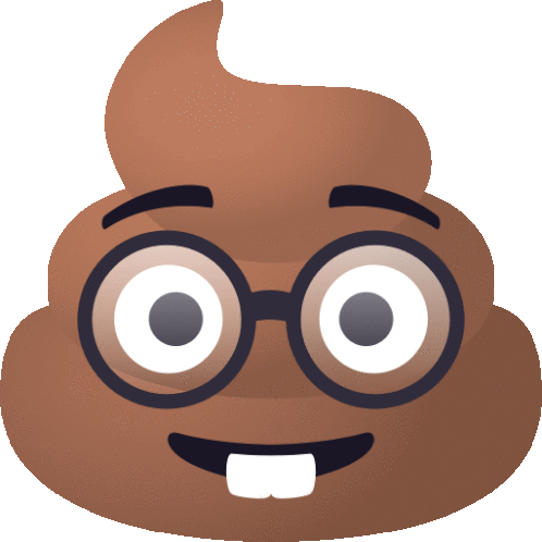 Nerdy Pile Of Poo Sticker - Nerdy Pile Of Poo Joypixels Stickers