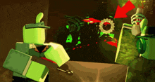 a green robot with the number 30 on it
