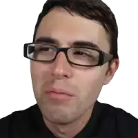 a man wearing glasses is making a face
