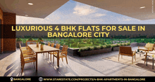 an ad for luxurious 4 bhk flats in bangalore city