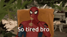 Spider Man Tired GIF - Spider Man Tired Yawn GIFs