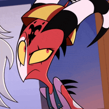 a close up of a cartoon character 's face