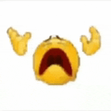 a yellow smiley face with tears coming out of its eyes .