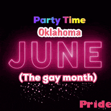 a poster that says party time oklahoma june