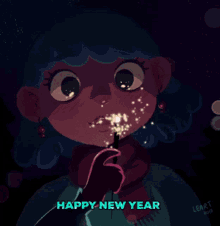 happy new year heart fireworks