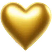 a gold heart on a white background that is shiny