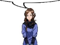 a pixel art drawing of a woman in a blue dress