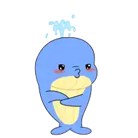 a cartoon of a whale with water coming out of its nose