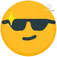 a yellow smiley face with black sunglasses and a star on it