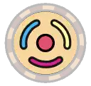 a cartoon drawing of a clown face in a circle with a smile on it .