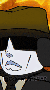a cartoon of a man wearing a hat and tie with a watermark that says gobblebotsoc