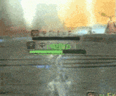 a screenshot of a video game with a green screen that says ' one '