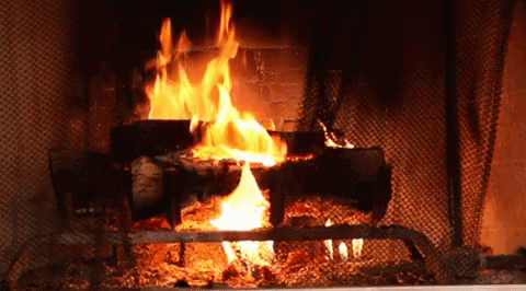 yule log burning
