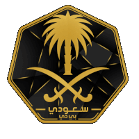 a black and gold emblem with arabic writing on it