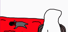 a cartoon drawing of a person laying on a bed