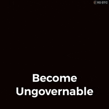 a sign that says become ungovernable with a coin in the center