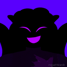 a purple background with a silhouette of a monster and the name roguewizardz