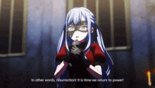 a girl in a mask says in other words resurrection