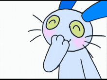a cartoon of a cat with a blue hat on