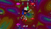 a video game screen shows a cartoon character and the words health 24