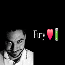 a black and white photo of a man with the word fury on the bottom