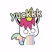 unicorn cute horse rainbow yuck