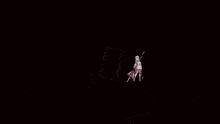 a pixel art of a woman with long pink hair